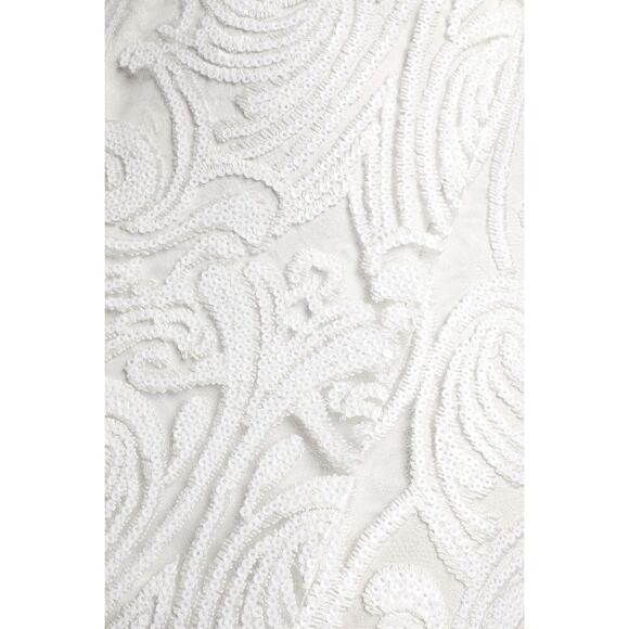 Lulus Madina White Sequin One-Shoulder Bodycon Mini Dress – Size Small - Picture 9 of 13